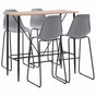 5 Piece Bar Set Plastic Grey
