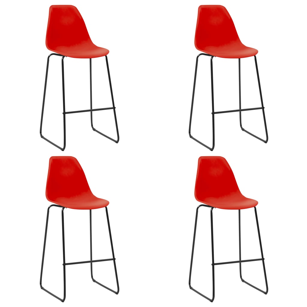 5 Piece Bar Set Plastic Red