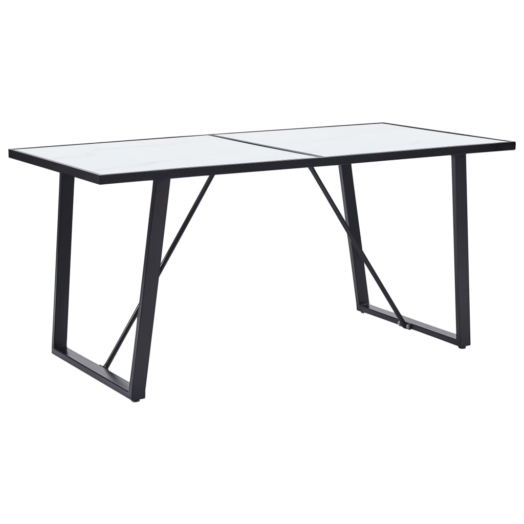 7 Piece Dining Set Black Faux Leather
