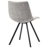 7 Piece Dining Set Light Grey Faux Leather - Extra Image