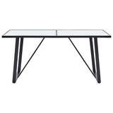 7 Piece Dining Set Light Grey Faux Leather - Side View