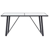 7 Piece Dining Set Black Faux Leather