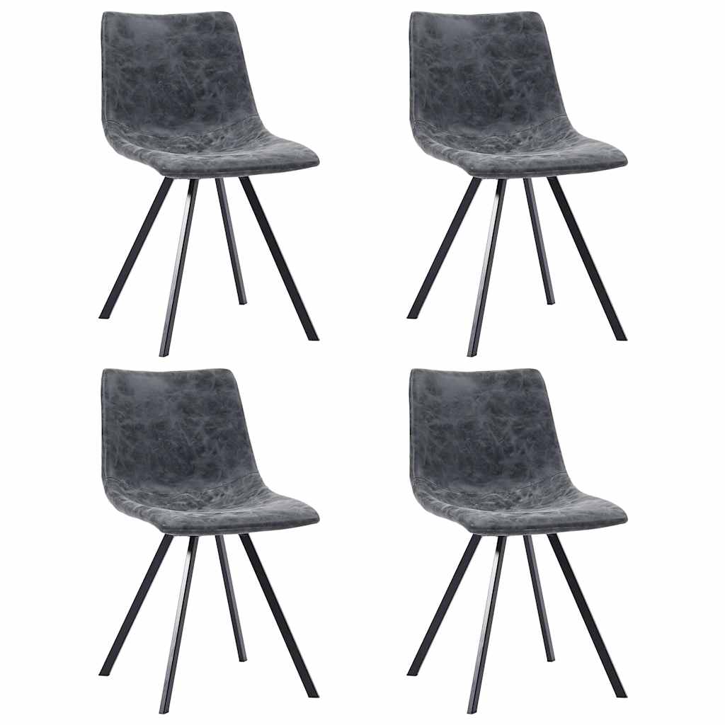 9 Piece Dining Set Black Faux Leather