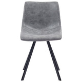 9 Piece Dining Set Grey Faux Leather
