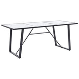 7 Piece Dining Set Grey Faux Leather