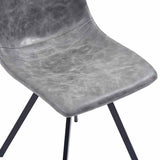 7 Piece Dining Set Grey Faux Leather