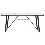 7 Piece Dining Set Grey Faux Leather - Side View