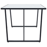 7 Piece Dining Set Grey Faux Leather - Top-Down View