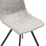 7 Piece Dining Set Light Grey Faux Leather - Extra Image
