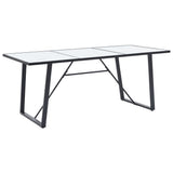 11 Piece Dining Set Black Faux Leather - Front View
