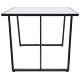 11 Piece Dining Set Black Faux Leather - Top-Down View