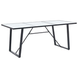 9 Piece Dining Set Black Faux Leather