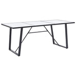 9 Piece Dining Set Black Faux Leather