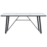 9 Piece Dining Set Black Faux Leather