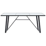 9 Piece Dining Set Black Faux Leather