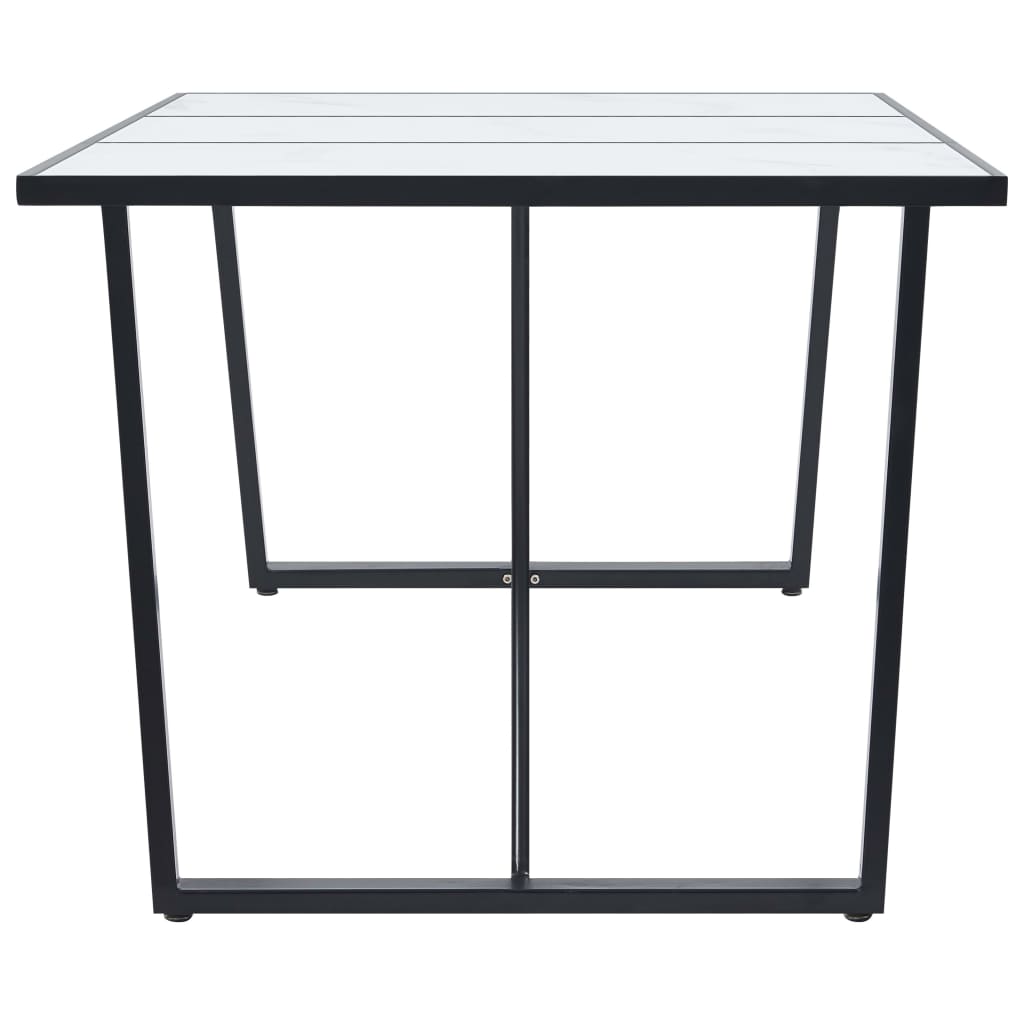 9 Piece Dining Set Black Faux Leather