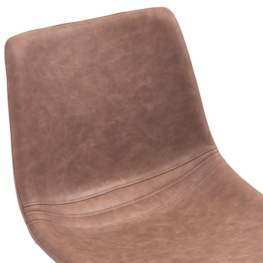 9 Piece Dining Set Medium Brown Faux Leather