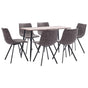 7 Piece Dining Set Brown Faux Leather
