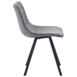 7 Piece Dining Set Grey Faux Leather