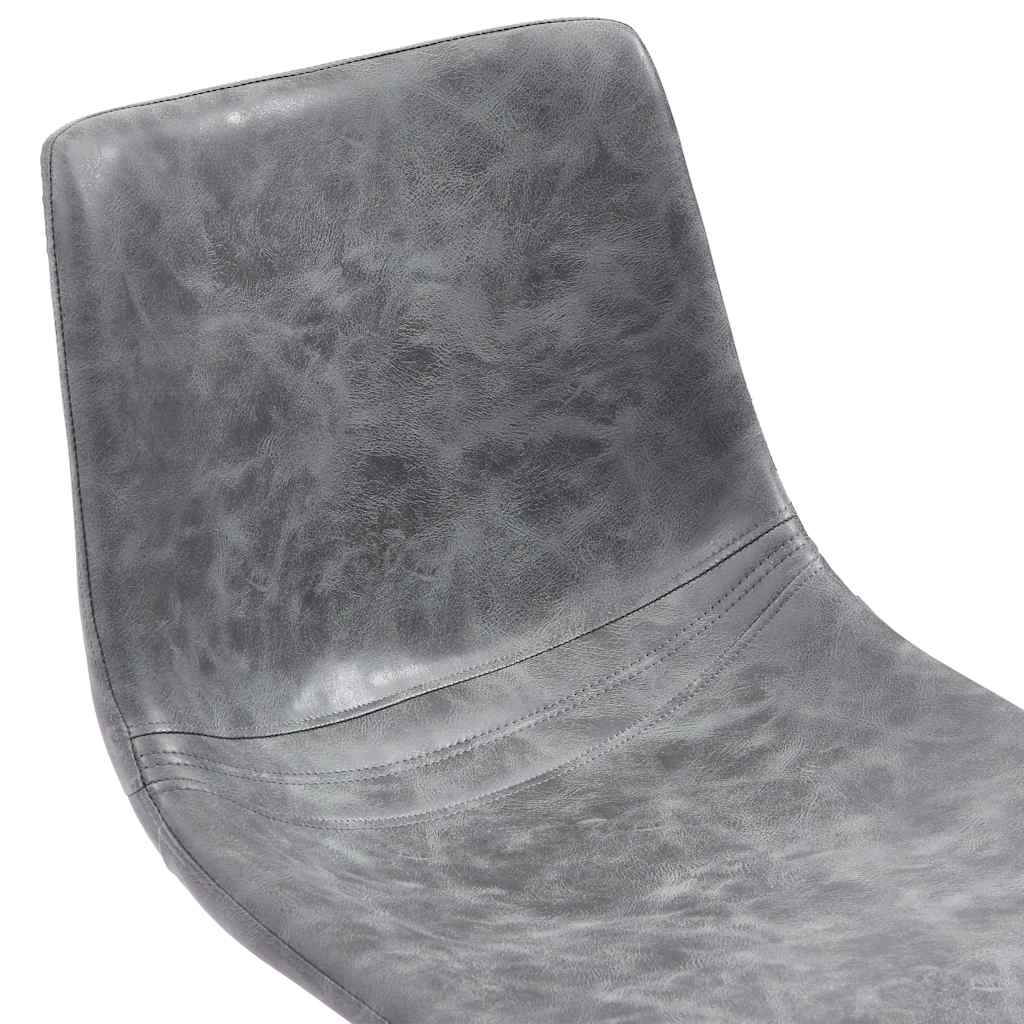 5 Piece Dining Set Grey Faux Leather