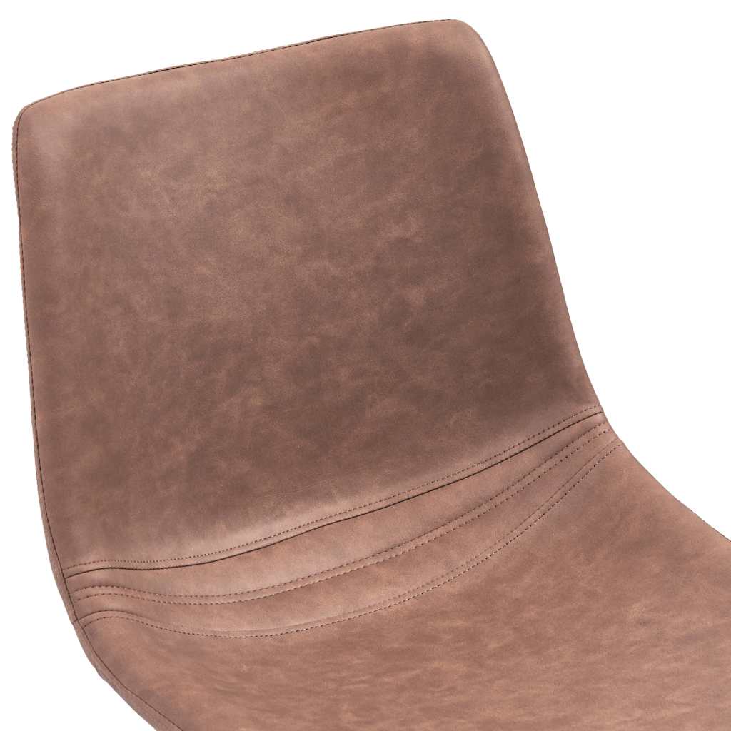 7 Piece Dining Set Medium Brown Faux Leather