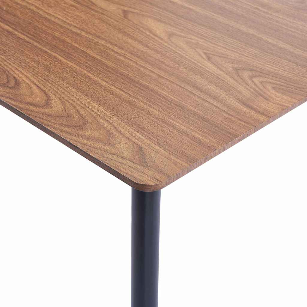 5 Piece Dining Set Cognac Faux Leather