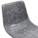 5 Piece Dining Set Grey Faux Leather