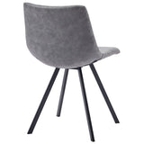 9 Piece Dining Set Grey Faux Leather