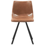 9 Piece Dining Set Cognac Faux Leather