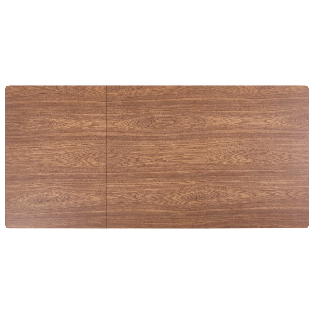 11 Piece Dining Set Medium Brown Faux Leather