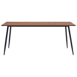 11 Piece Dining Set Cognac Faux Leather