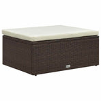 5 Piece Garden Lounge Set with Cushions Poly Rattan Brown