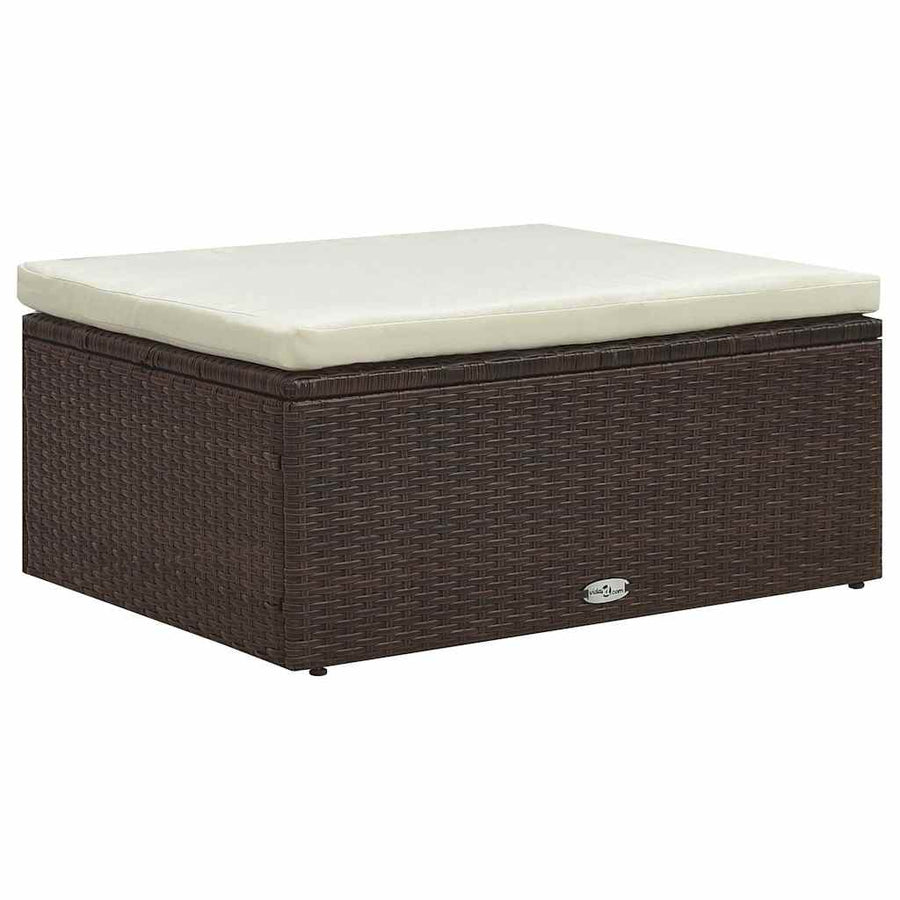 5 Piece Garden Lounge Set with Cushions Poly Rattan Brown