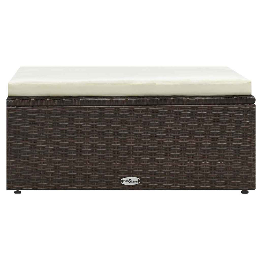 5 Piece Garden Lounge Set with Cushions Poly Rattan Brown