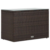5 Piece Garden Lounge Set with Cushions Poly Rattan Brown - Top-Down View