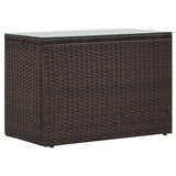 5 Piece Garden Lounge Set with Cushions Poly Rattan Brown - Close-Up Angle