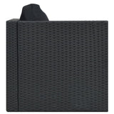 5 Piece Garden Lounge Set with Cushions Poly Rattan Black - Close-Up Angle