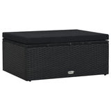 5 Piece Garden Lounge Set with Cushions Poly Rattan Black - Extra Image