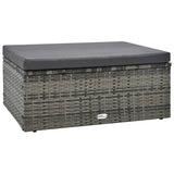 5 Piece Garden Lounge Set with Cushions Poly Rattan Grey - Side View