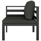 5 Piece Garden Lounge Set with Cushions Aluminium Anthracite - Side View
