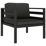 6 Piece Garden Lounge Set with Cushions Aluminium Anthracite - Side View