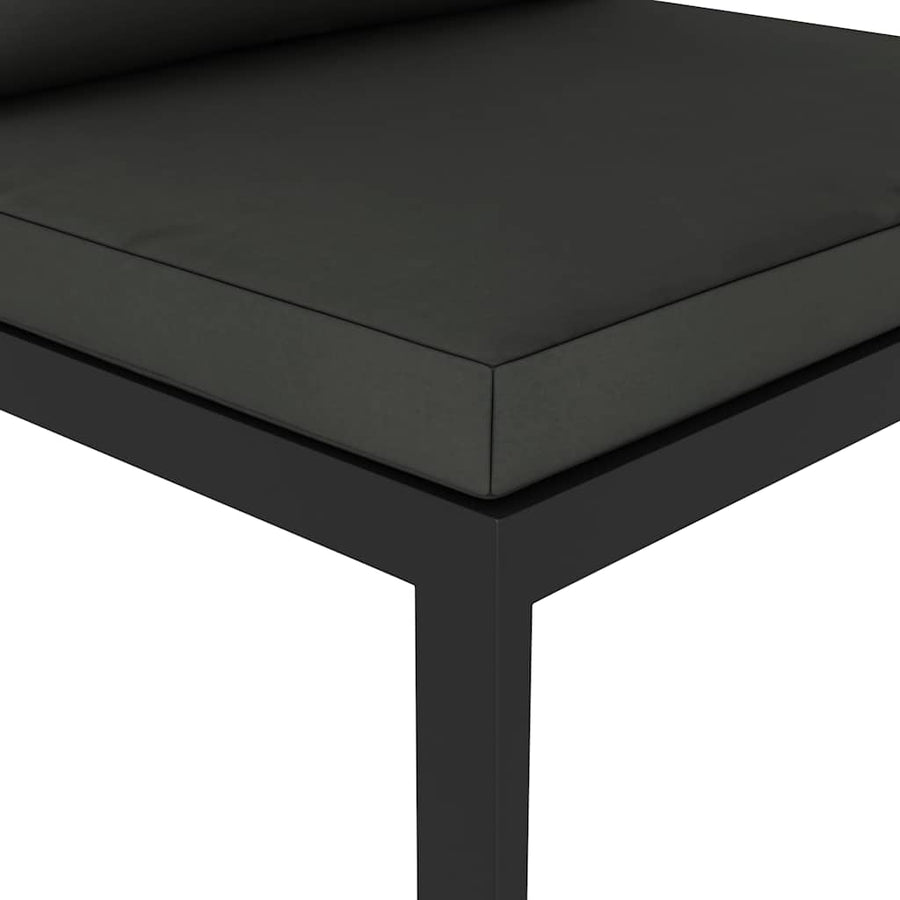 Sectional Middle Sofa with Cushions Aluminium Anthracite