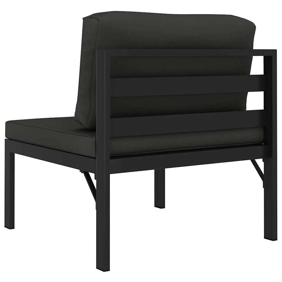 Sectional Middle Sofa with Cushions Aluminium Anthracite