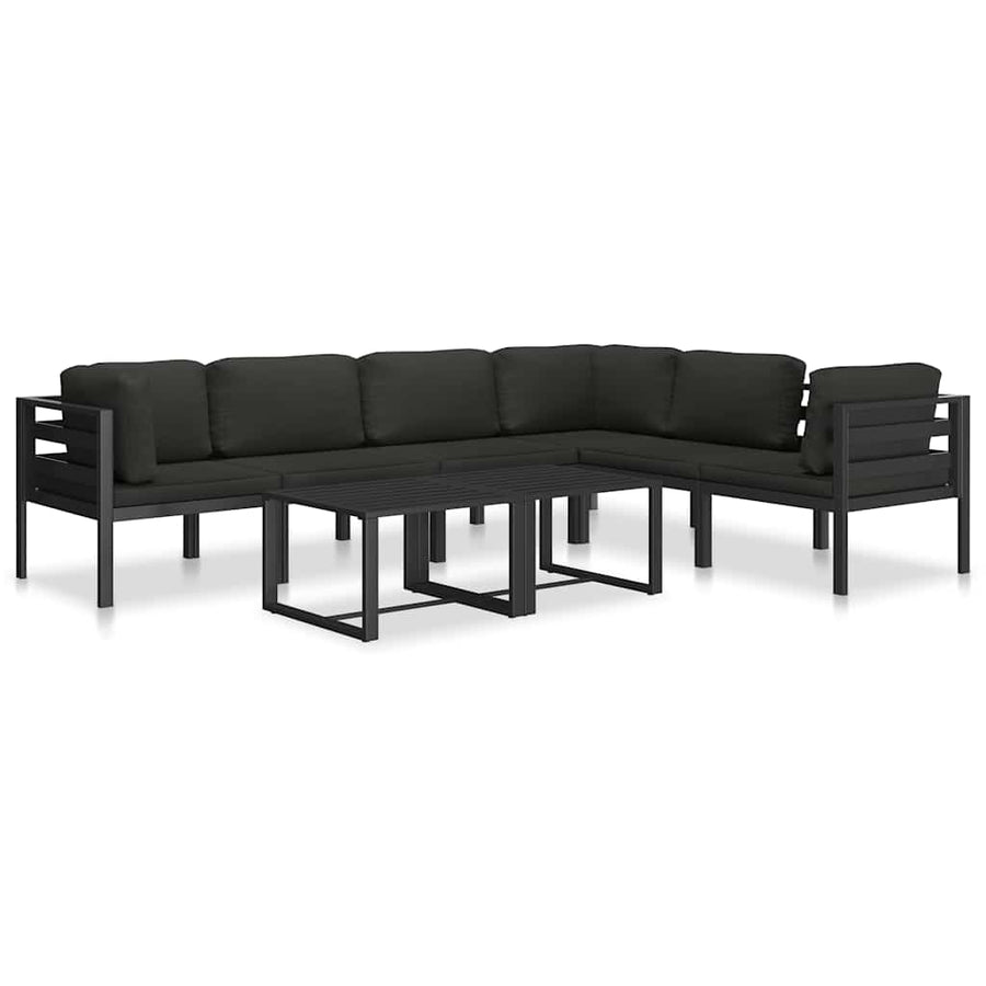 Sectional Middle Sofa with Cushions Aluminium Anthracite