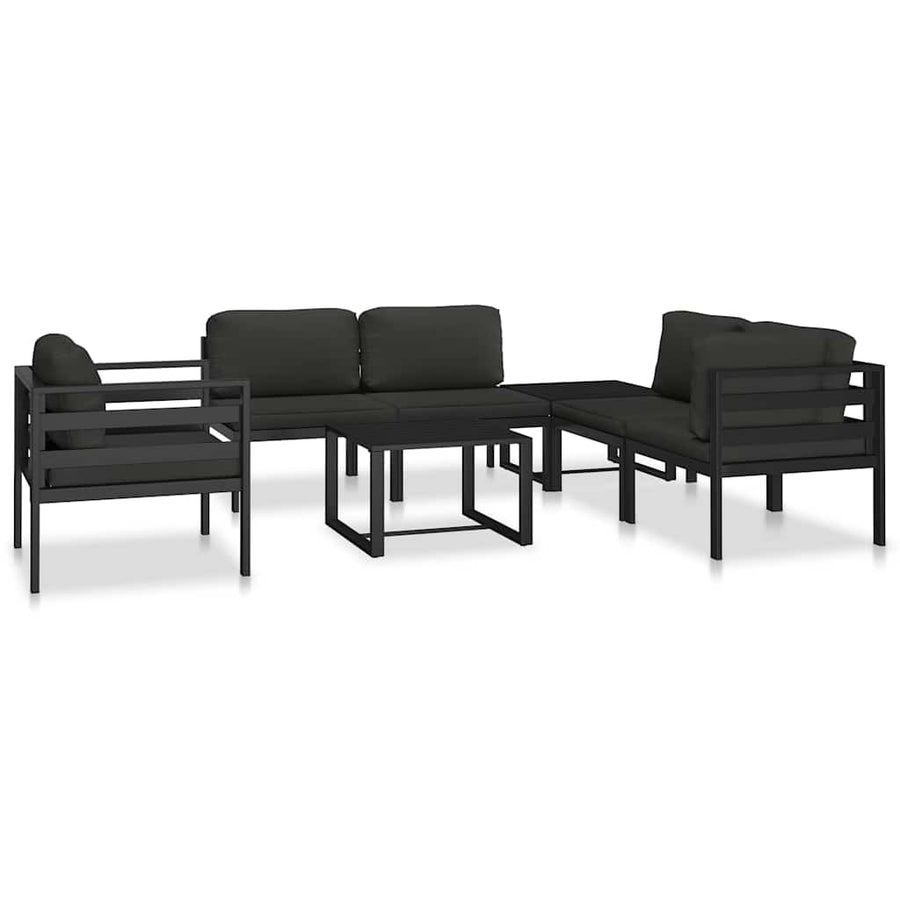 Sectional Middle Sofa with Cushions Aluminium Anthracite