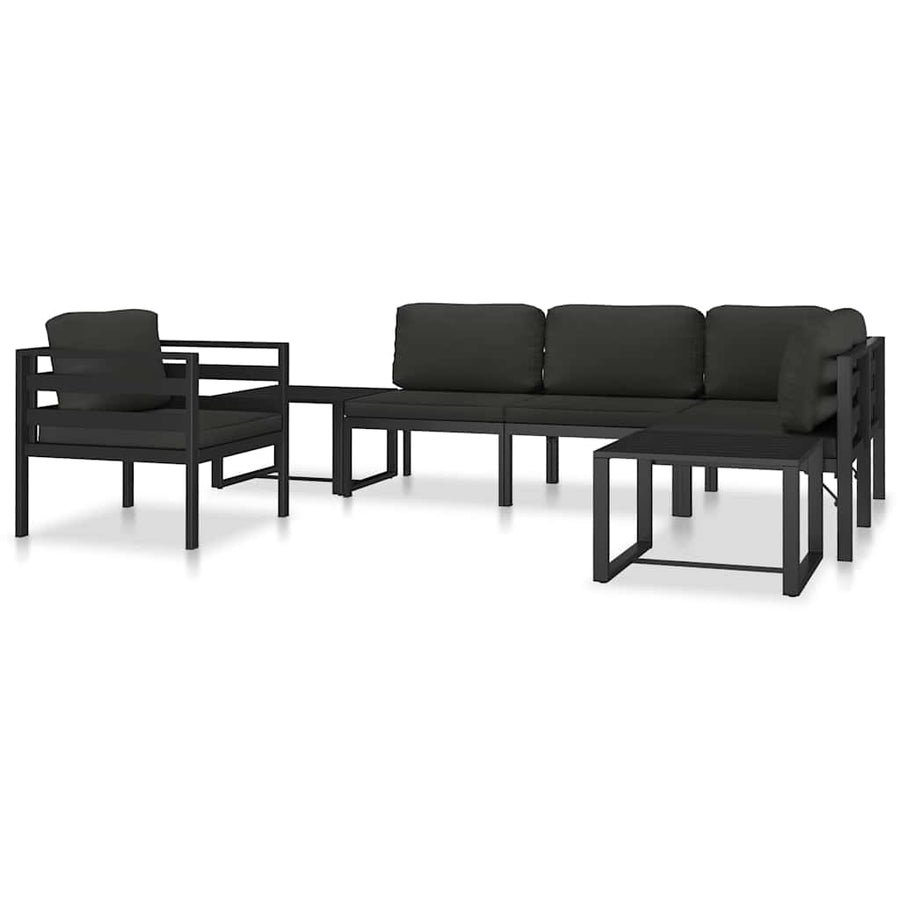 Sectional Middle Sofa with Cushions Aluminium Anthracite