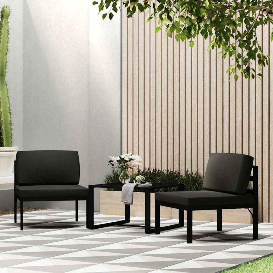 Sectional Middle Sofa with Cushions Aluminium Anthracite
