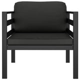Single Sofa with Cushions Aluminium Anthracite - Side View