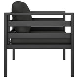 Single Sofa with Cushions Aluminium Anthracite - Top-Down View