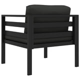 Single Sofa with Cushions Aluminium Anthracite - 45-Degree Angle